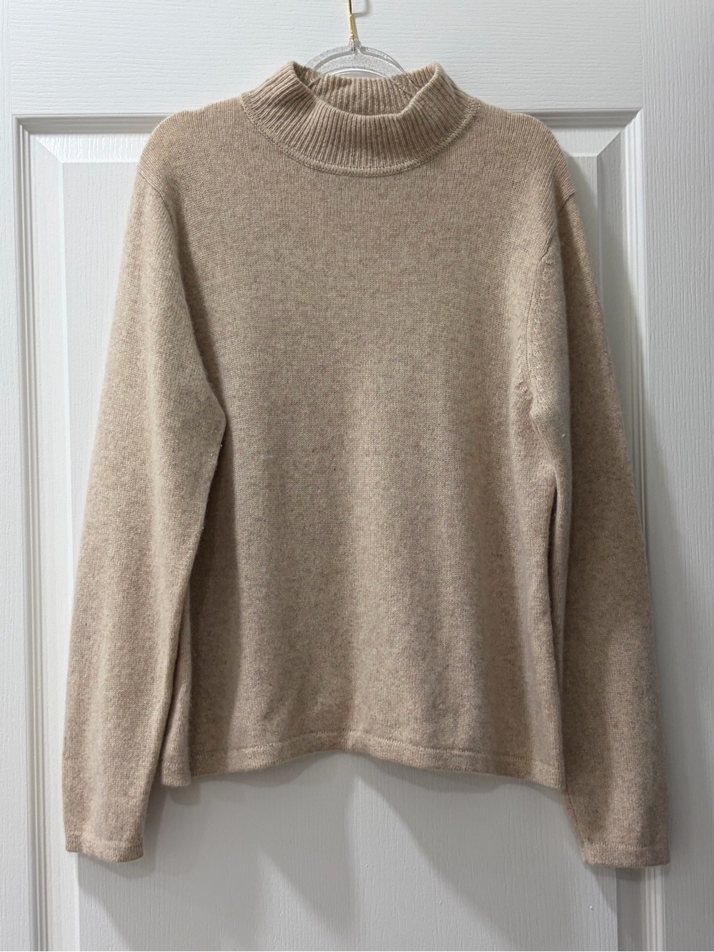 Preswick and Moore oatmeal mock neck 100% cashmere sweater